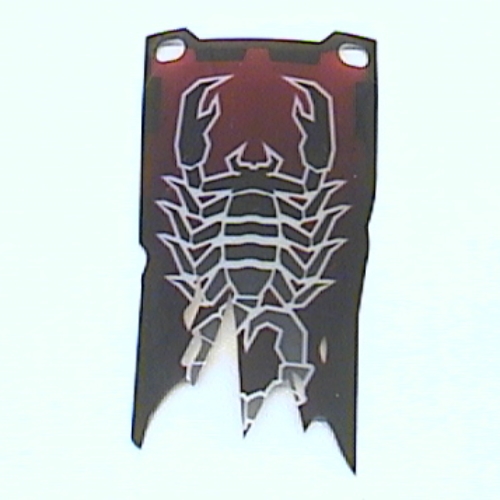 Lego Flag 4 x 9 with Knights' Kingdom II Scorpion Print / Trans-Clear