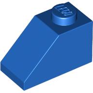 Lego Brick Sloped 45° 2 x 1 with Bottom Pin / Blue