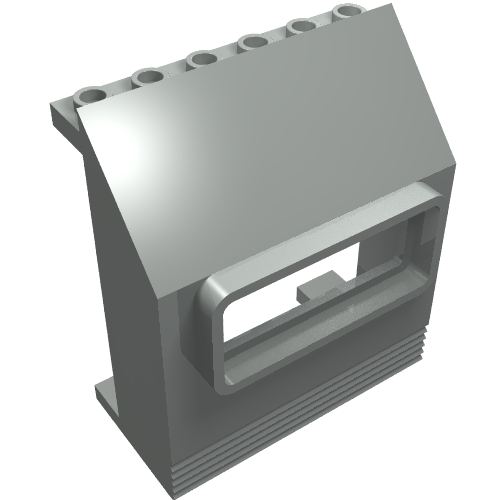 Lego Panel 3 x 6 x 6 Sloped with Window / Light Gray