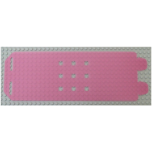 Lego Clikits Rectangle 30 x 12 with 2 Slots & Tabs and 9 Holes (Pencil Holder Cylinder) / Trans-Dark Pink