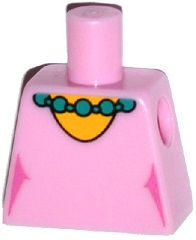 Lego Torso Simpsons Dress with Round Neckline and Dark Turquoise Necklace Pattern / Bright Pink