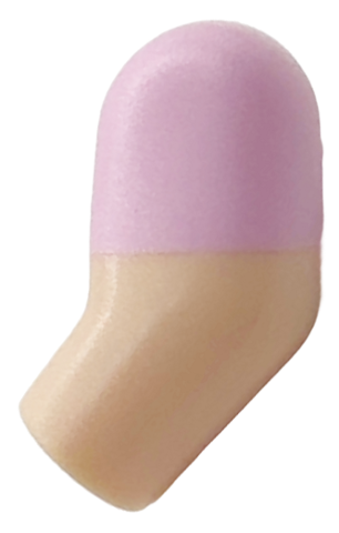 Lego Arm, Left with Molded Bright Pink Short Sleeve  Pattern / Light Nougat