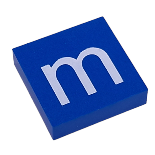 Lego Modulex Tile 4 x 4 with White 'm' Print