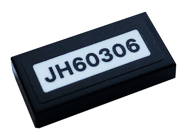 Lego Tile 1 x 2 with 'JH60306' Pattern (Sticker) - Set 60306 / Black