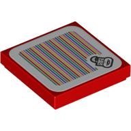 Lego Tile 2 x 2 with Pom Pom and Barcode Print (Sticker)