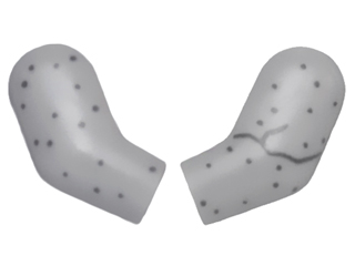 Lego Arm, (Matching Left and Right) Pair with Speckled Stone Pattern / Light Bluish Gray