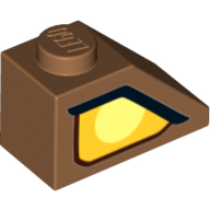 Lego Brick Sloped 45° 2 x 1 with Bottom pin, with left eye