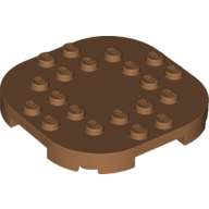Lego Plate Round Corners 6 x 6 x 2/3 Circle with Reduced Knobs / Medium Nougat
