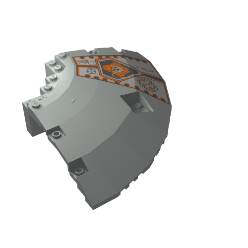 Lego Panel 14 x 14 x 2.667 Quarter Saucer with Right UFO Print / Light Gray