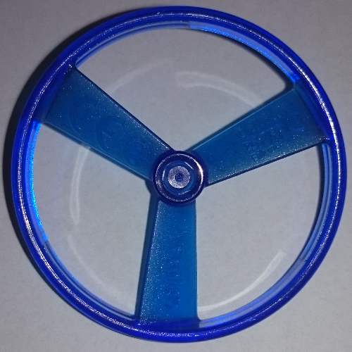 Lego Projectile, Disk / Rotor / Propeller 3 Blade with Flywheel Pin / Trans-Dark Blue