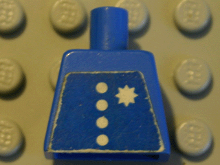 Lego Torso Town 4 Buttons and Star Coast Guard Pattern (Sticker) / Blue