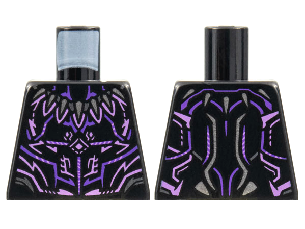 Lego Torso Armor with Dark Purple and Lavender Trim, Pearl Dark Gray Claw Necklace Pattern / Black