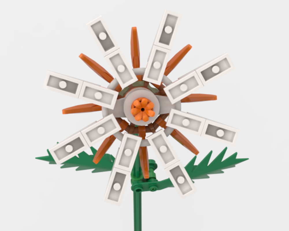 Lego Orange and White Flower