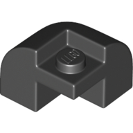 Lego Brick Round, Curved 2 x 2 x 1 1/3, Corner / Black