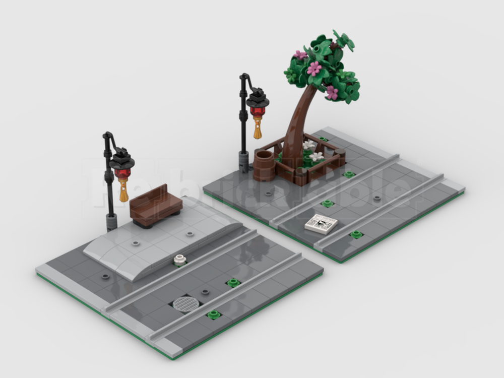 Lego Sushi Restaurant modular style tram