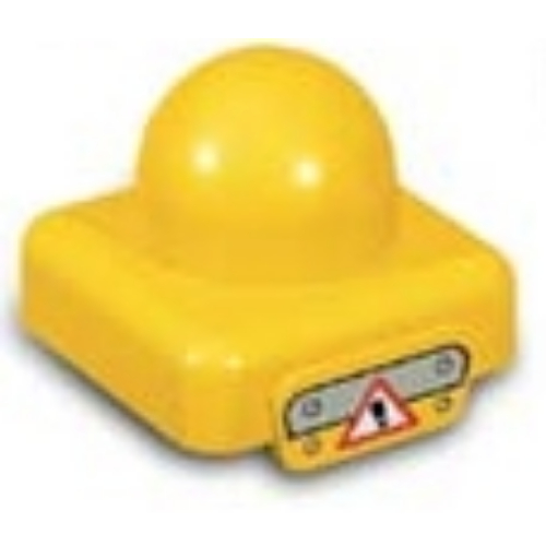 Lego Primo Plate 1 x 1 with Hazard Warning Sign Print / Yellow