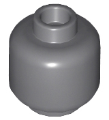 Lego Minifigure, Head (Plain) / Dark Bluish Gray