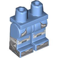 Lego Hips and Medium Blue Legs with White Pockets and Knees, Light Bluish Gray Detailed Shoes Print / Medium Blue