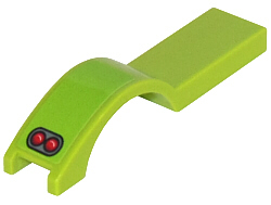 Lego Vehicle, Mudguard 1 x 4 1/2 with 2 Red Taillights Pattern Model Right Side (Sticker) - Set 8302 / Lime