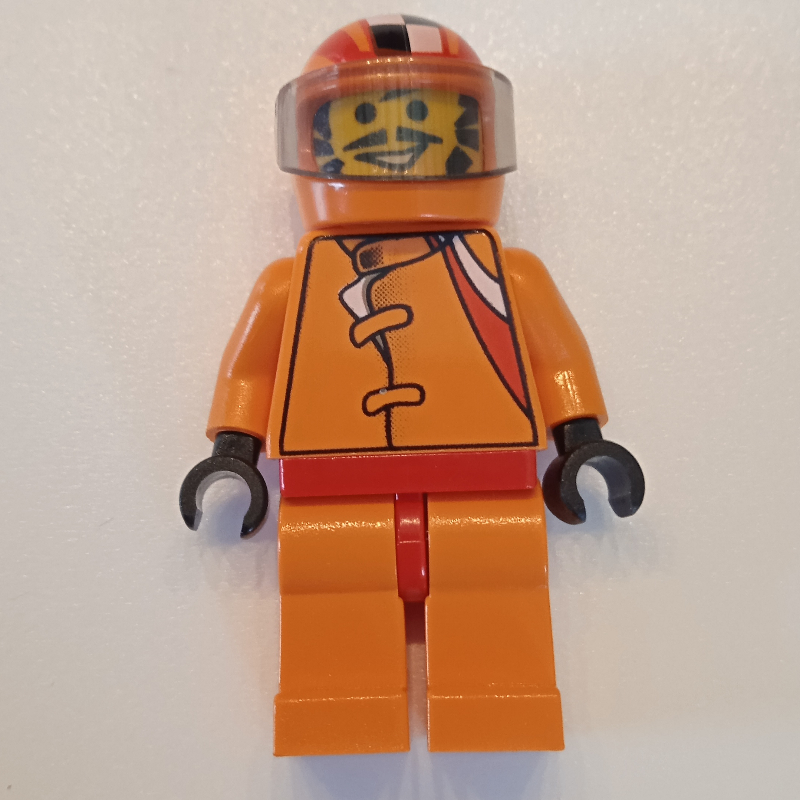 Lego Race Driver, Orange Torso, Orange Legs, Orange Helmet