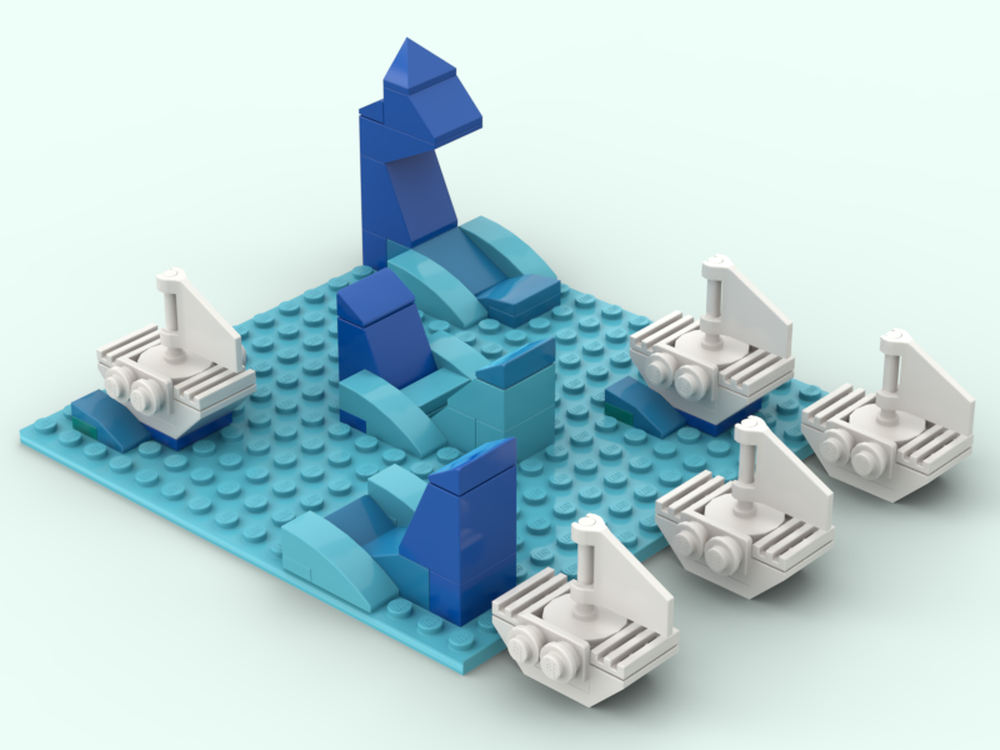 Lego Five Ships out on the Sea