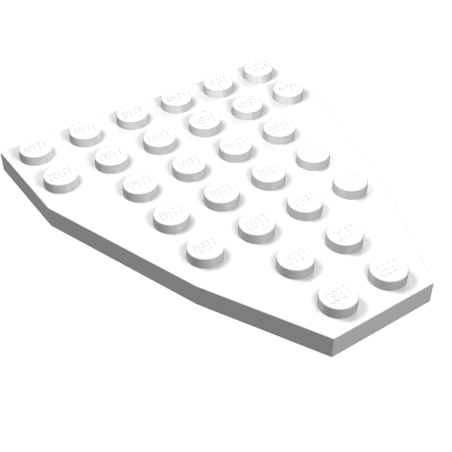 Lego Wedge Plate 7 x 6 Boat Bow without Stud Notches / White