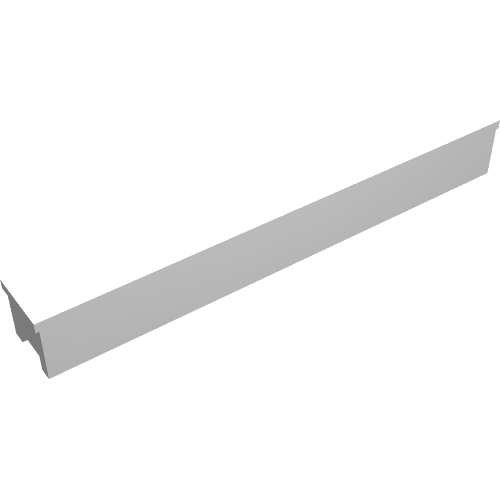 Lego Brick Special 1 x 8 x 5/6 with No Top Studs and Channel on Ends / White