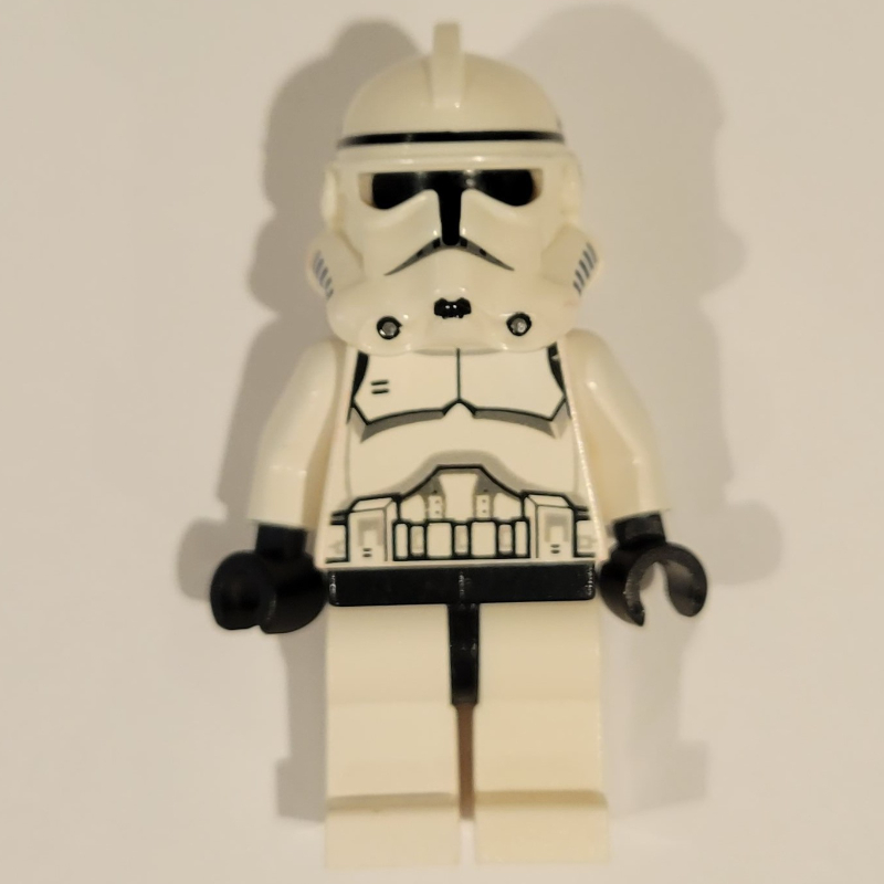 Lego Clone Trooper, Phase II Armor, Plain Black Head, Dotted Mouth