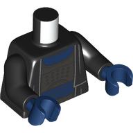 Lego Torso, Black Cloak, Armor, Dark Blue Shirt Print, Black Arms, Dark Blue Hands / Black
