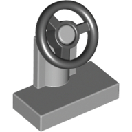Lego Steering Stand 1 x 2 with Black Steering Wheel / Light Bluish Gray