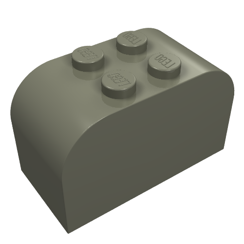 Lego Brick Curved 2 x 4 x 2 Double [Plain] / Dark Gray
