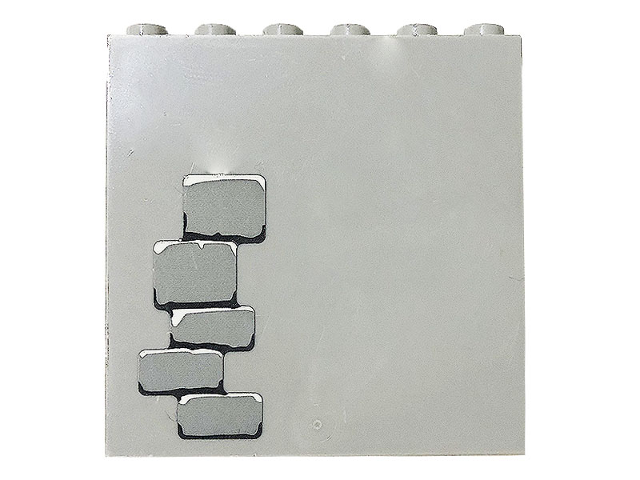 Lego Panel 1 x 6 x 5 with Bricks Pattern 1 (Sticker) - Set 71040 / Light Bluish Gray