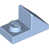 Lego Brick Sloped 45° 2 x 1 with 2/3 Cutout [New Version] / Bright Light Blue