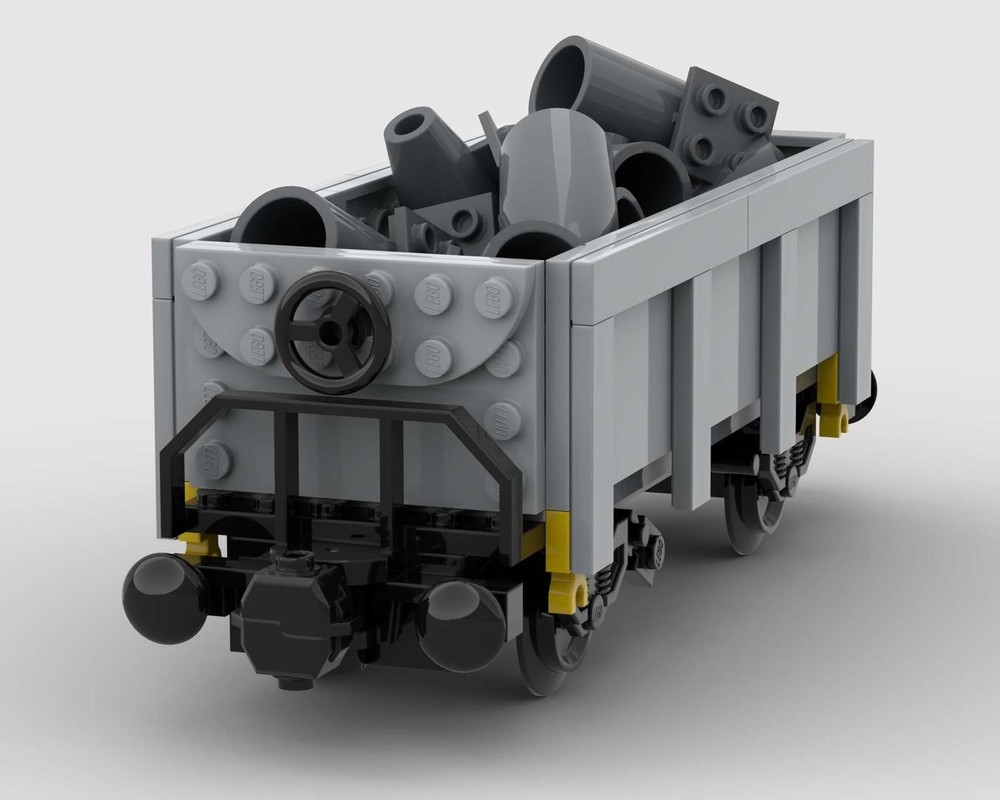 Lego train cart with scrap