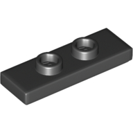 Lego Plate Special 1 x 3 with 2 Studs with Groove and Inside Stud Holder (Jumper) / Black