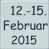 Lego Tile 2 x 2 with Black '12.-15. Februar 2015' Pattern