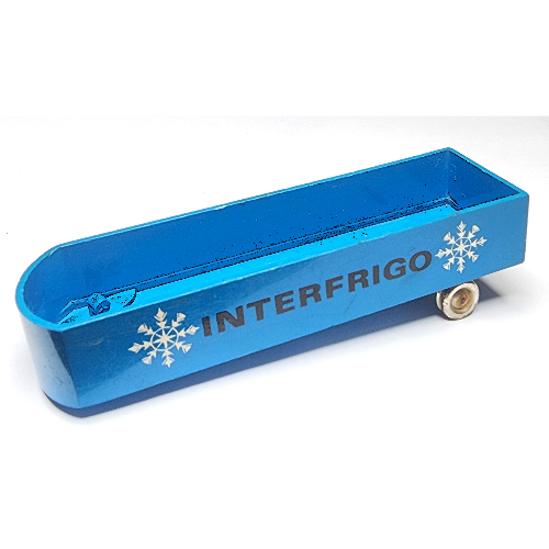 Lego HO Scale Mercedes Refrigerated Trailer, Single Axle, 'Interfrigo' and White Snowflakes Print / Blue