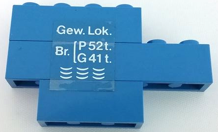 Lego Stickered Assembly 6 x 1 x 3 with White 'Gew. Lok.' Pattern Model Right Side (Sticker) - Set 7760