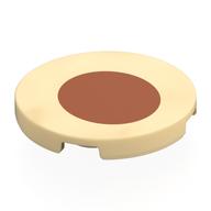 Lego Tile Round 3 x 3 with Reddish Brown Dot Print / Tan