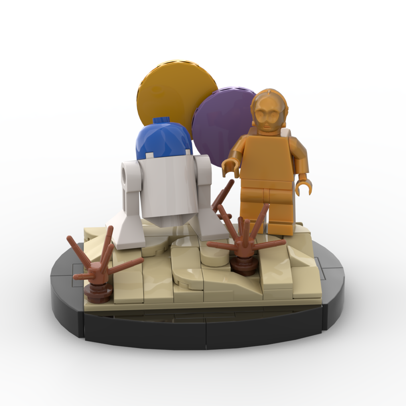 Lego C-3PO & R2-D2 Twin Suns Diorama