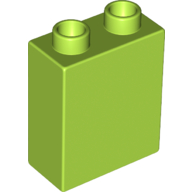 Lego Duplo Brick 1 x 2 x 2 with Bottom Tube / Lime