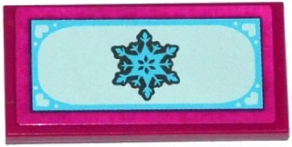 Lego Tile 2 x 4 with Snowflake on Light Aqua Background Pattern (Sticker) - Set 41062