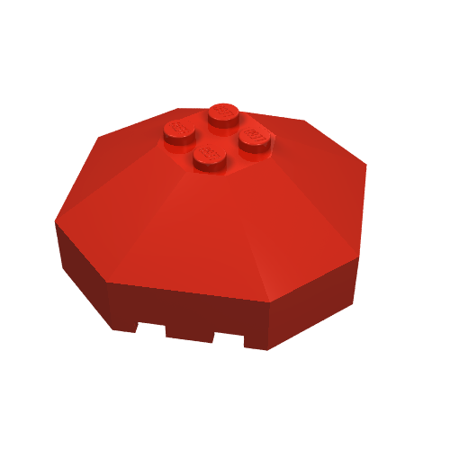 Lego Windscreen 6 x 6 Octagonal Canopy without Axle hole / Red