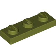 Lego Plate 1 x 3 / Olive Green