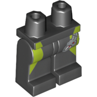 Lego Hips and Black Legs with Lime Green Stripes on Sides and Pressure Gauge Print / Black
