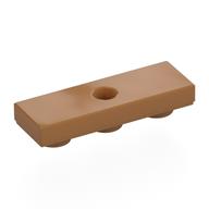 Lego Tile Special 1 x 3 Inverted with Center Hole / Medium Nougat