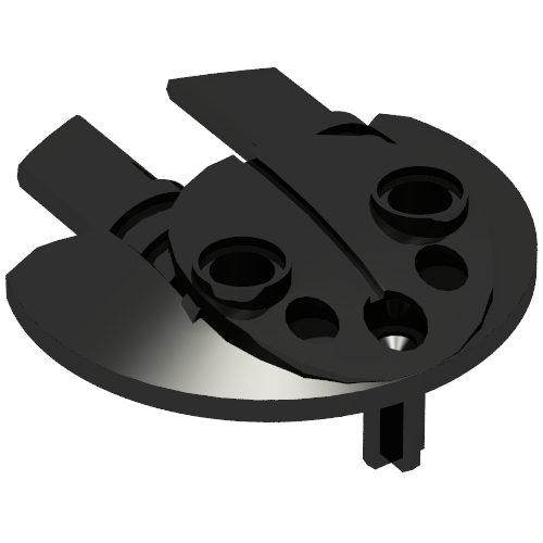 Lego Large Figure Shield 5 x 5 with Dual Round Prongs / Black