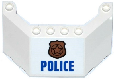 Lego Windscreen 5 x 8 x 2 with Copper Badge and Blue 'POLICE' Pattern (Sticker) - Set 60129