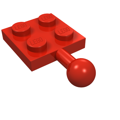 Lego Plate Special 2 x 2 with Towball / Red
