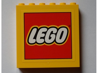 Lego Panel 1 x 6 x 5 with Lego Logo with Yellow Border Pattern (Sticker) - Set 60097
